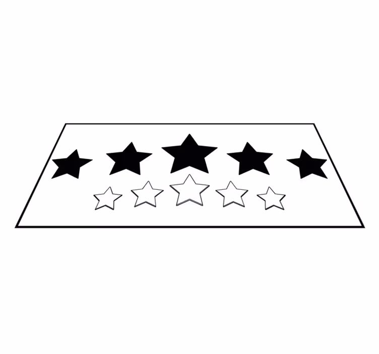 Tapis vinyle étoile motif blanc et noir - TenStickers