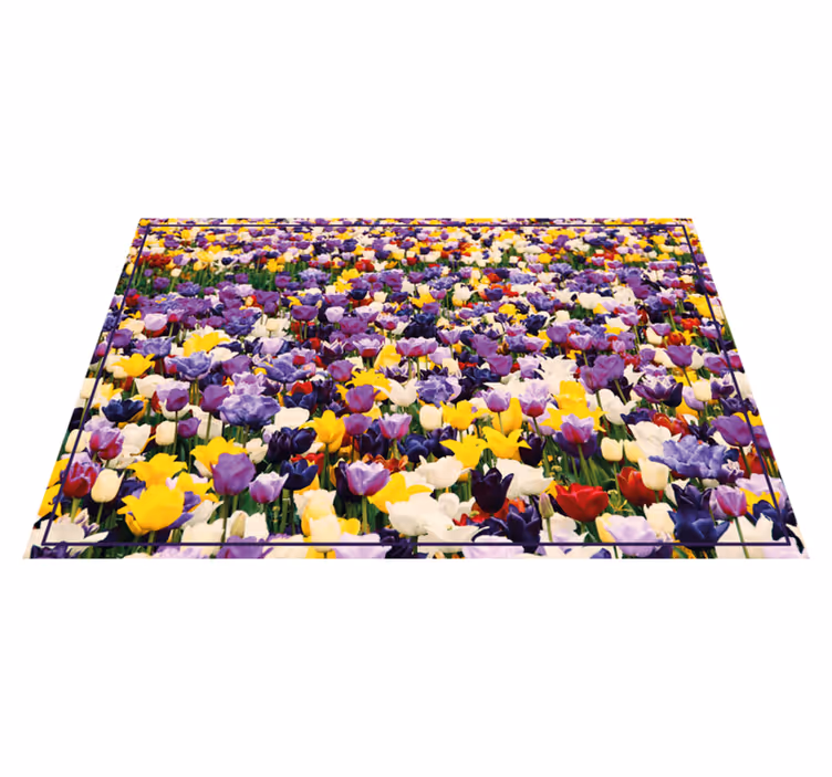 Tapis vinyle fleurs et plantes explosion réaliste et colorée - TenStickers