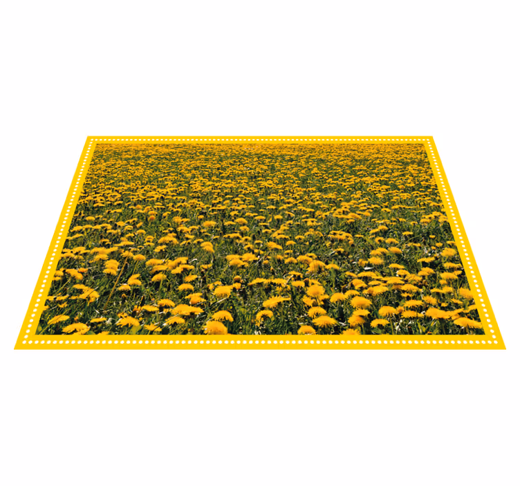 tapis vinyle couloir Champ jaune de pissenlit - TenStickers