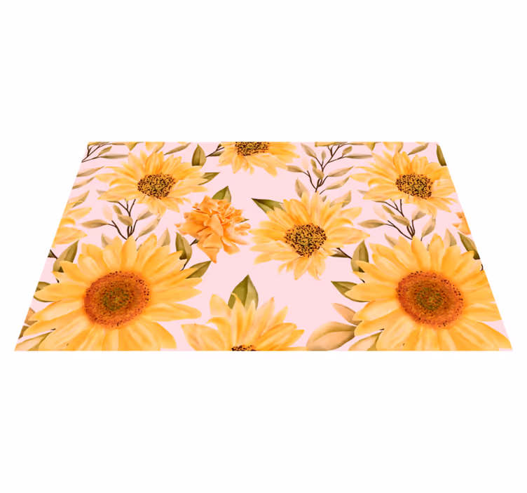 Tapis vinyle fleurs et plantes concept floral de tournesol - TenStickers