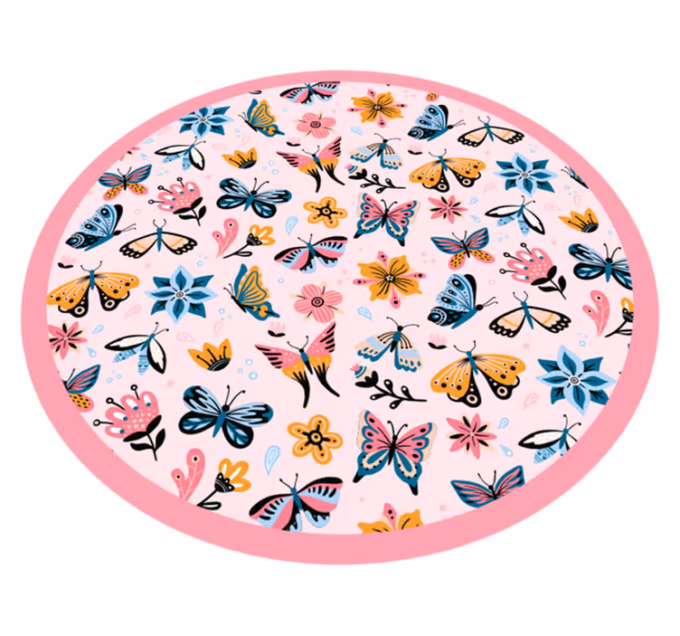 Tapis vinyle pour enfants emblème de papillon vibrant - TenStickers