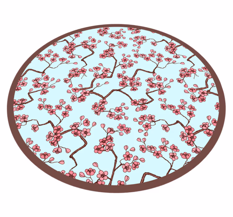 Tapis vinyle fleurs et plantes motif fleurs de cerisier - TenStickers