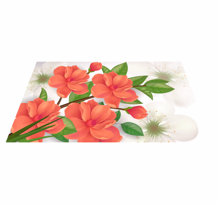 Tapis vinyle fleurs et plantes arrangement floral coloré - TenStickers
