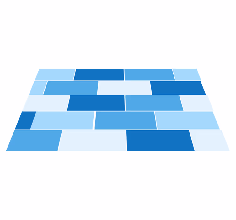 Tapis vinyle carreaux de ciment motif de briques bleues - TenStickers