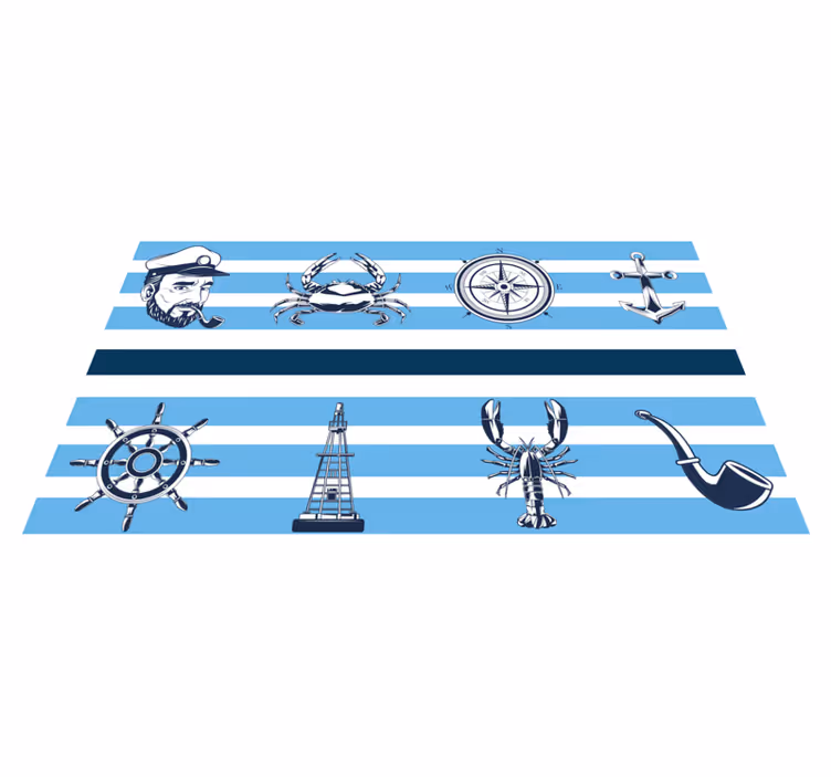 Tapis vinyle carreaux Conception de marin - TenStickers