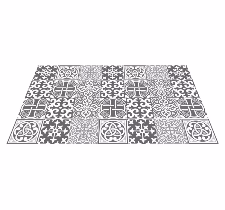 Tapis vinyle carreaux Marocain gris - TenStickers