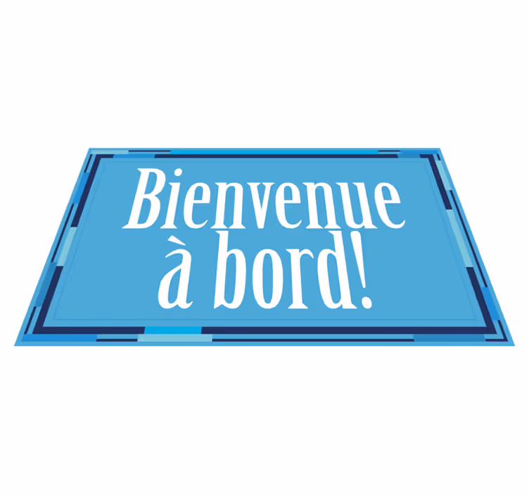 Tapis vinyle citation Phrase blanche sur fond bleu - TenStickers