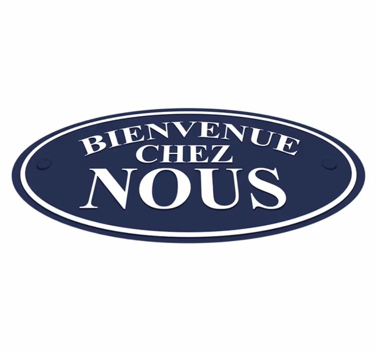 Tapis vinyle Texte Bienvenue fond bleu foncé - TenStickers