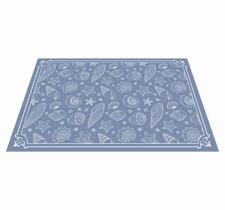 Tapis vinyle salle de bain coquillages inspirés de l'océan - TenStickers