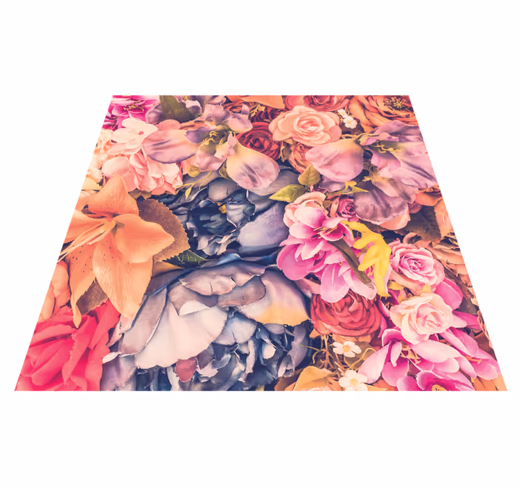 Tapis vinyle fleurs et plantes élément floral vibrant - TenStickers