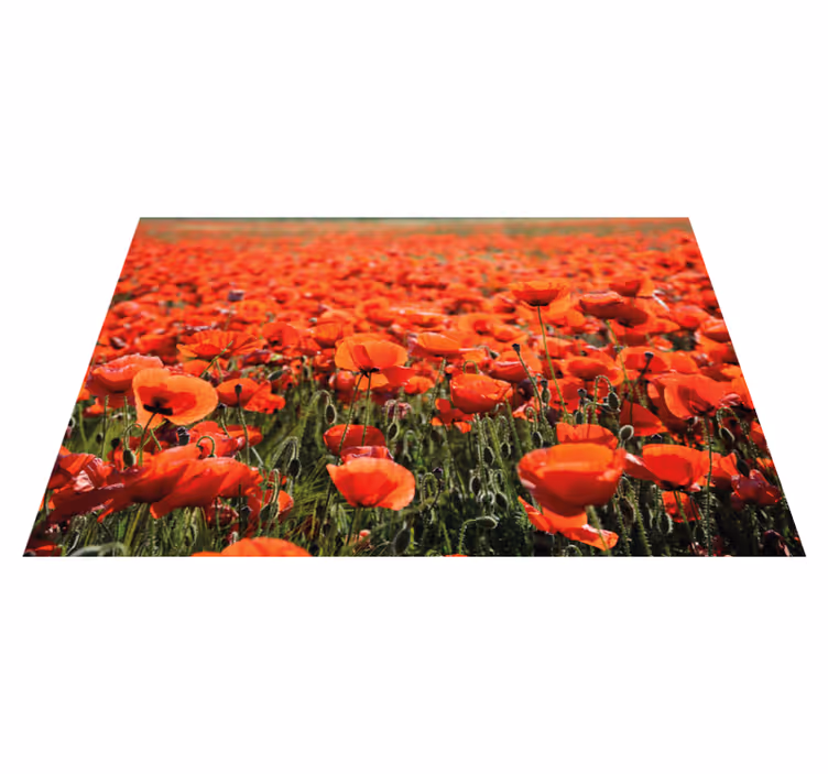 Tapis vinyle fleurs et plantes coquelicots rouges vibrants - TenStickers