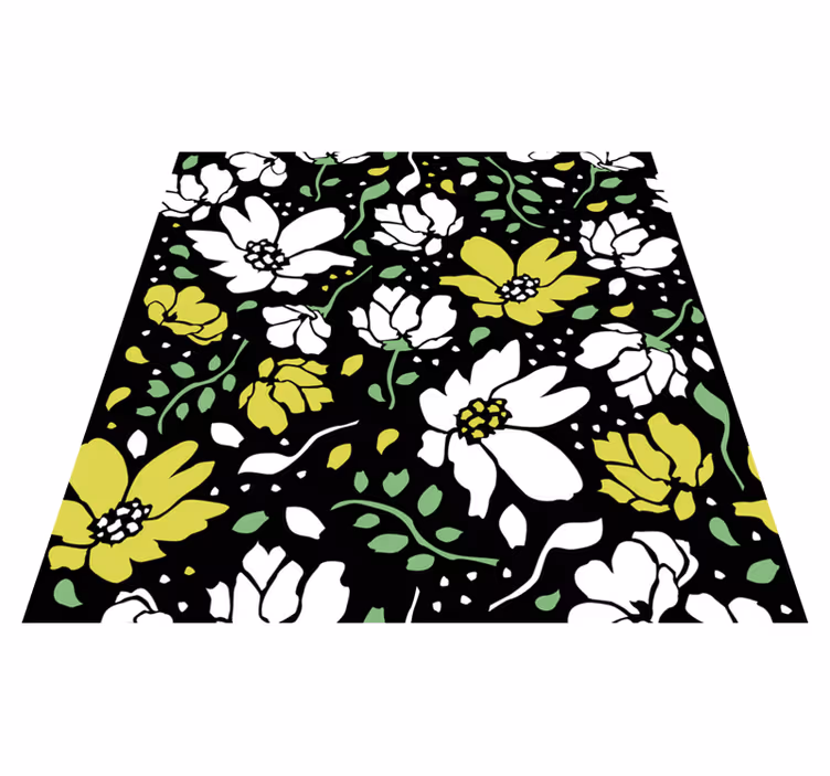Tapis vinyle fleurs et plantes motif floral audacieux - TenStickers