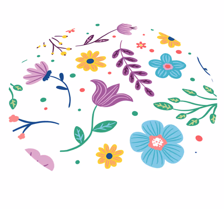 Tapis vinyle fleurs et plantes inspiration florale vivante - TenStickers
