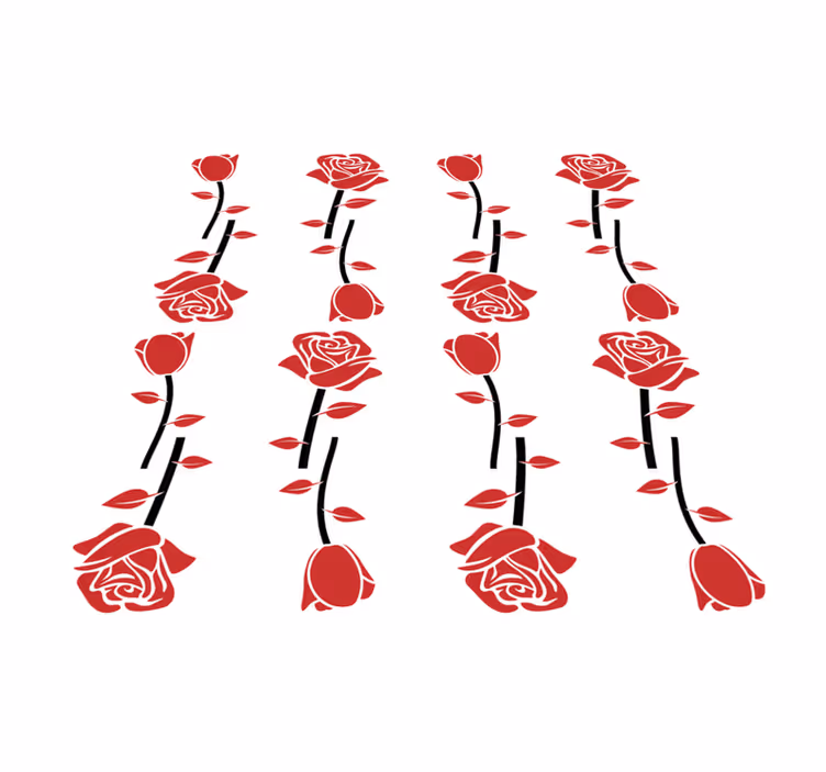 Tapis vinyle fleurs et plantes motifs de roses rouges - TenStickers