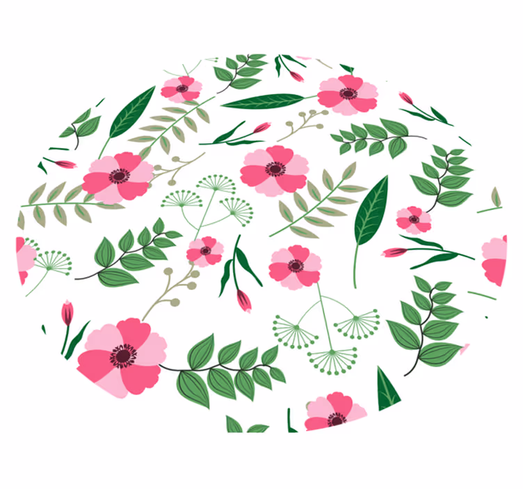 Tapis vinyle fleurs et plantes charmant motif floral - TenStickers