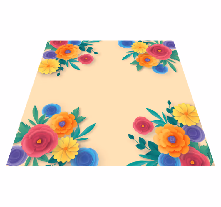 Tapis vinyle fleurs et plantes floraison vive - TenStickers