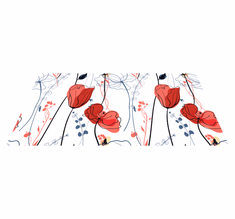 Tapis vinyle fleurs et plantes grâce de la fleur cramoisie - TenStickers