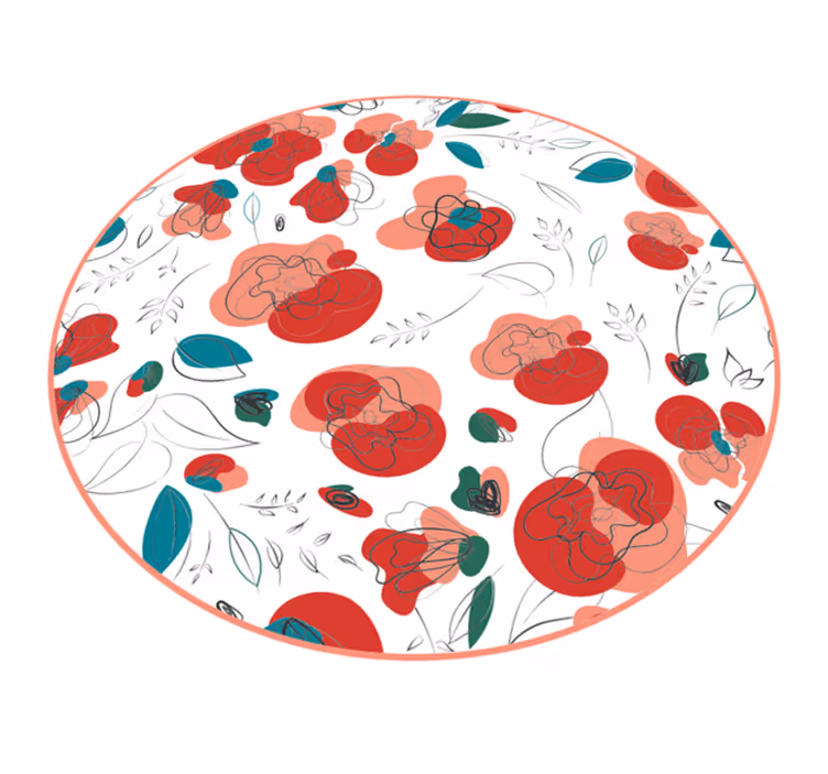 Tapis vinyle fleurs et plantes élément floral florissant - TenStickers