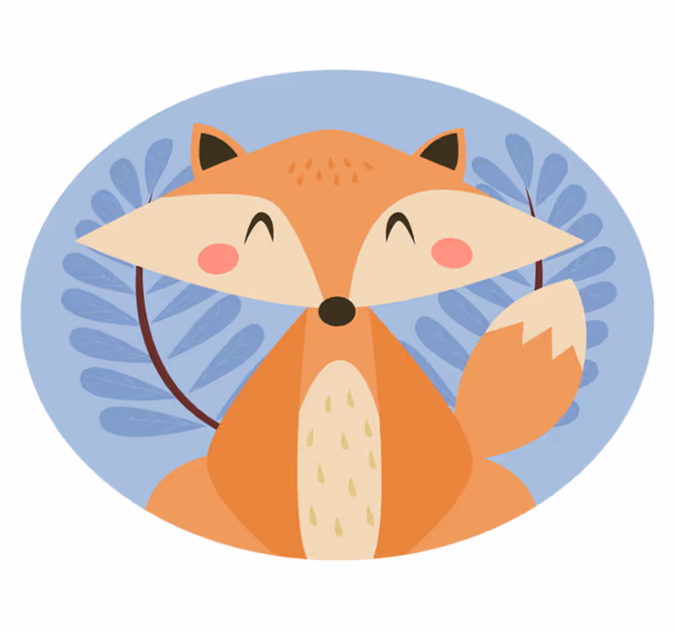 Tapis vinyle animal Couleurs pastel de renard intelligent - TenStickers