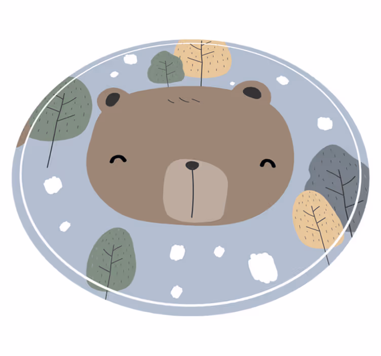 Tapis vinyle pour enfants visage d'ours heureux - TenStickers
