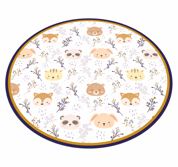 Tapis vinyle pour enfants adorables créatures de la forêt - TenStickers