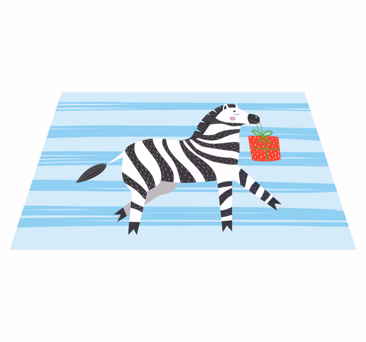 Tapis vinyle animal zèbre avec cadeau - TenStickers