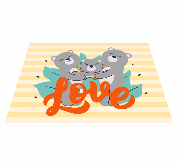 Tapis vinyle animal Trois ours mignons à la recherche - TenStickers
