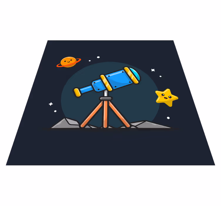 Tapis vinyle pour enfants Espace BD télescope - TenStickers