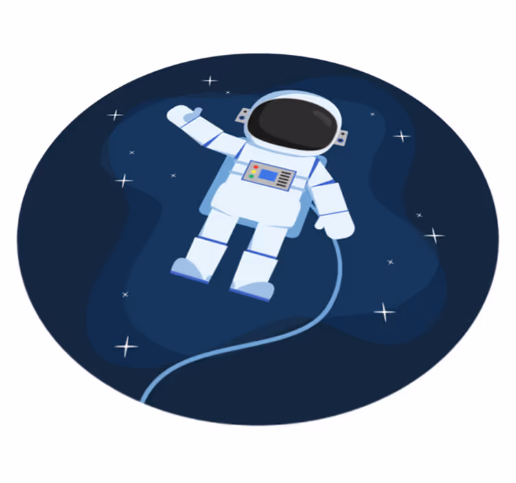 Tapis vinyle pour enfants Dessin animé astronaute flottant - TenStickers