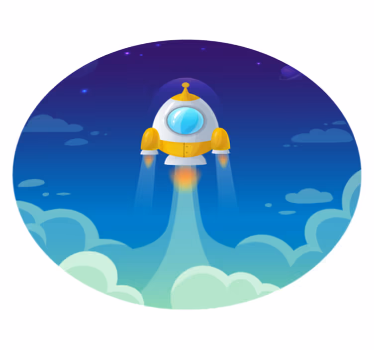 Tapis vinyle pour enfants Espace de fusée de dessin animé - TenStickers