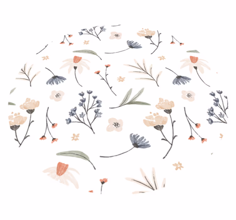 Tapis vinyle fleurs et plantes design minimaliste et élégant - TenStickers