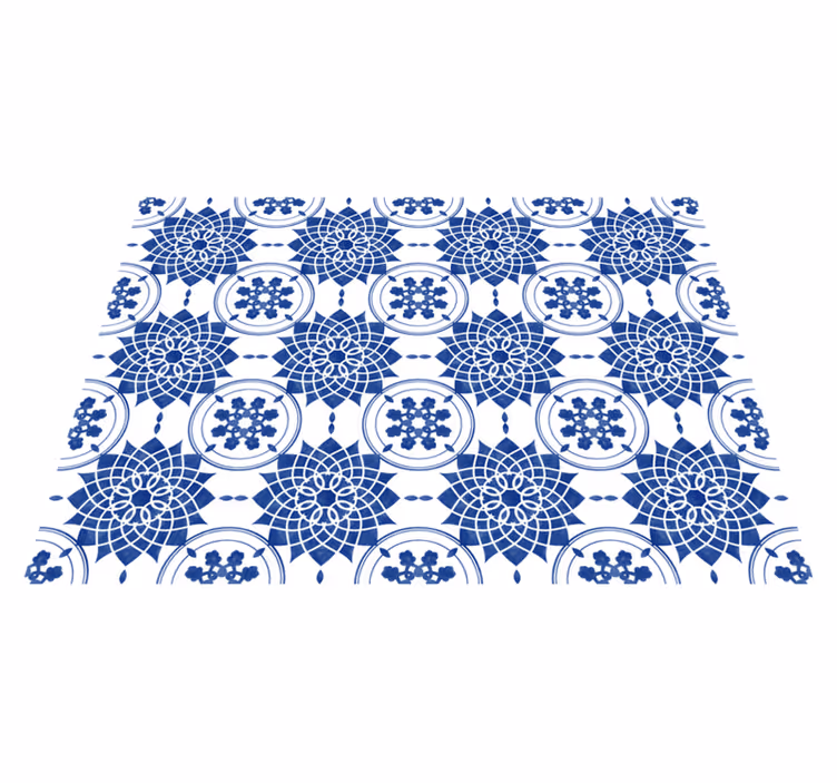 Tapis vinyle moderne Style de carreaux de cercles bleus - TenStickers