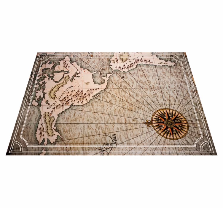 Tapis vinyle carte du monde carte nautique vintage - TenStickers