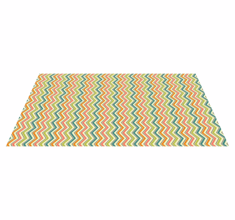 Tapis vinyle géométrique motif en zigzag à chevrons - TenStickers