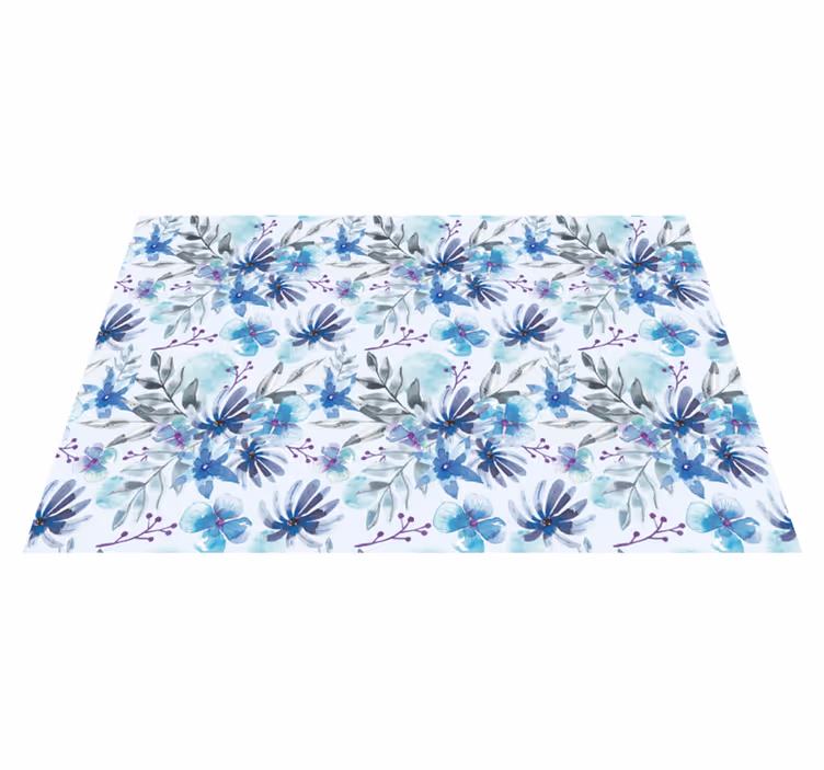 Tapis vinyle salon vinylee bleu aquarelle - TenStickers
