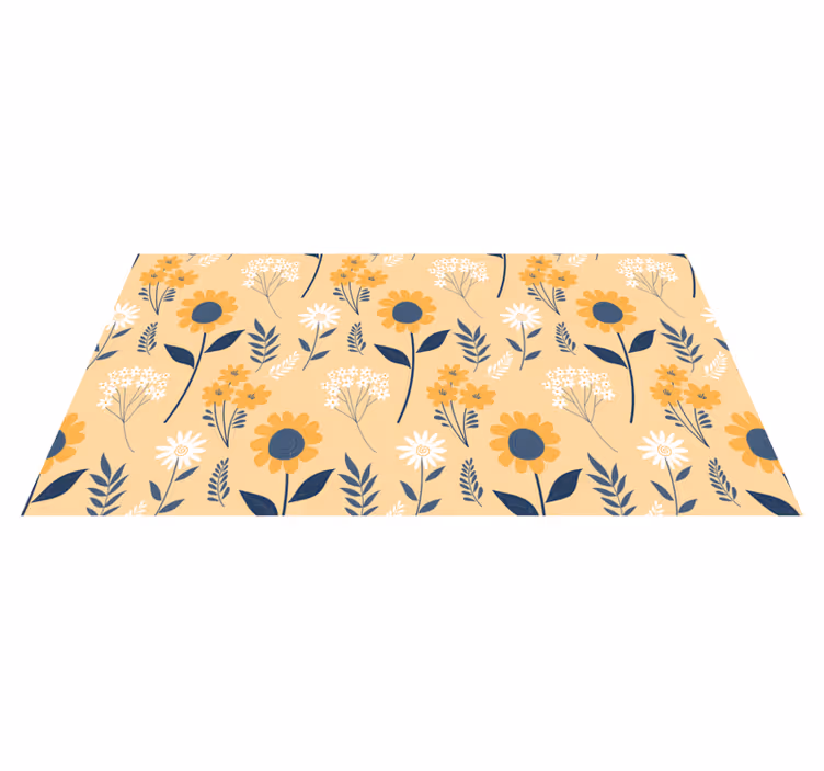 Tapis vinyle fleurs et plantes arrangement botanique joyeux - TenStickers