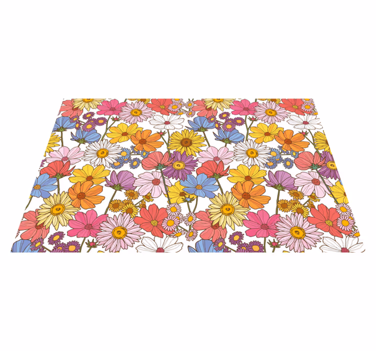 Tapis vinyle fleurs et plantes présentation florale vibrante - TenStickers