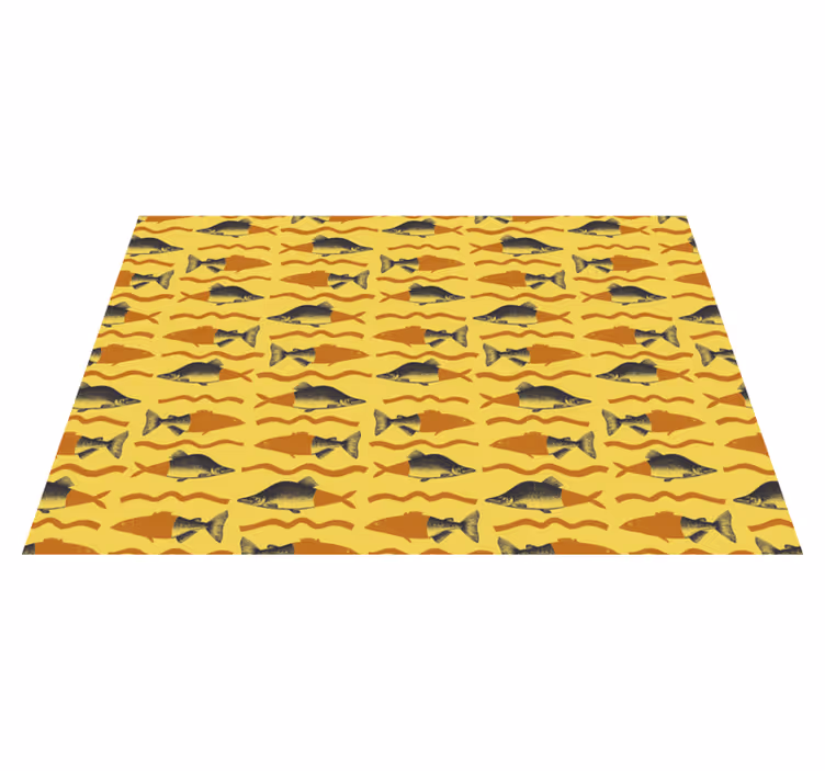 Tapis vinyle animal motif de poisson jaune - TenStickers