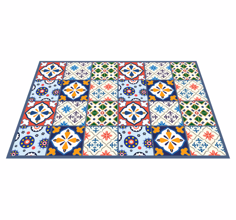 Tapis vinyle cuisine Style coloré portugais - TenStickers