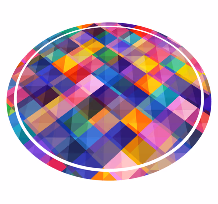 Tapis vinyle géométrique motif patchwork coloré - TenStickers