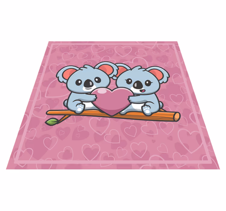 Tapis vinyle pour enfants coeur d'amour koala - TenStickers