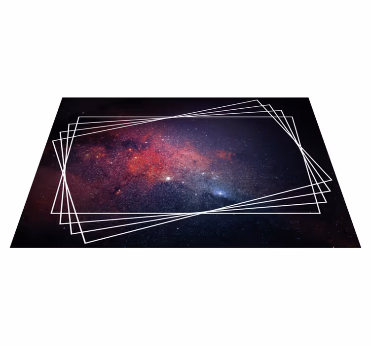 tapis vinyle salon Univers noir et rouge - TenStickers