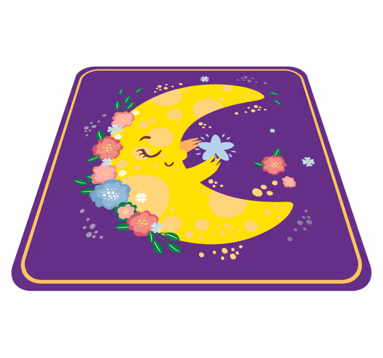 Tapis vinyle étoile fleur de lune joyeuse - TenStickers