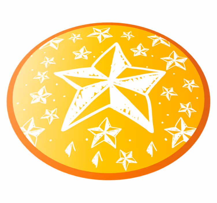 Tapis vinyle étoile thème jaune étoilé - TenStickers