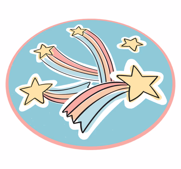 Tapis vinyle pour enfants étoiles arc-en-ciel colorées - TenStickers