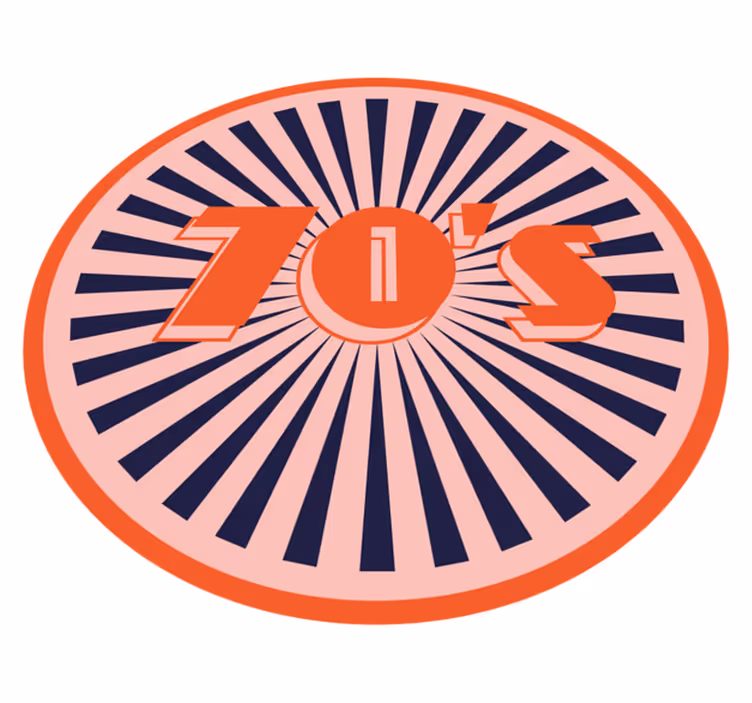 Tapis vinyle retro Texte des années 70 en tourbillon - TenStickers
