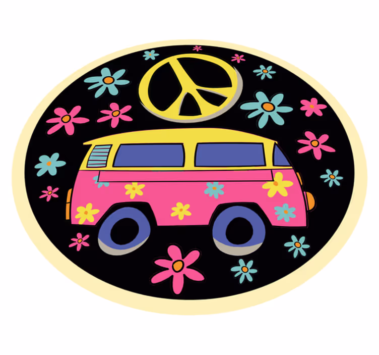 Tapis vinyle autres tapis fourgonnette flower power - TenStickers