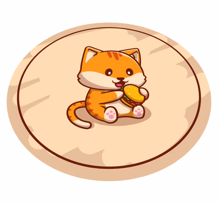 Tapis vinyle pour enfants bébé chat avec sandwich - TenStickers