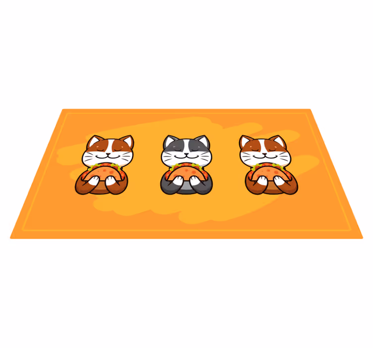 Tapis vinyle autres tapis trio de chats heureux - TenStickers