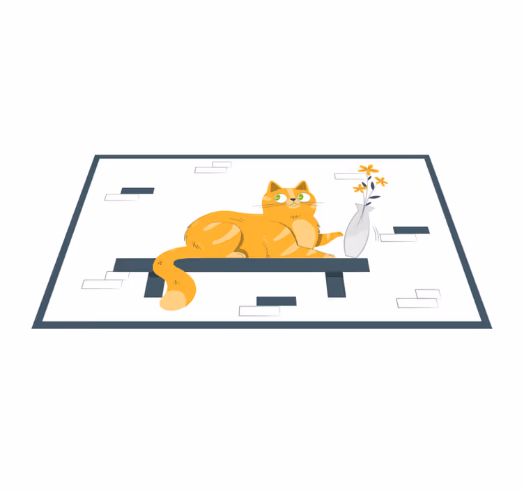 Tapis vinyle autres tapis scène de chat ludique - TenStickers